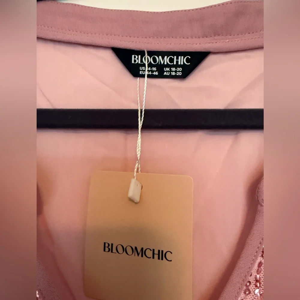 BloomChic Pink Sequin Blouse - Picture 3 of 3